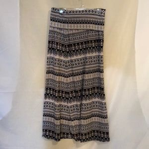 Black and peach maxi skirt